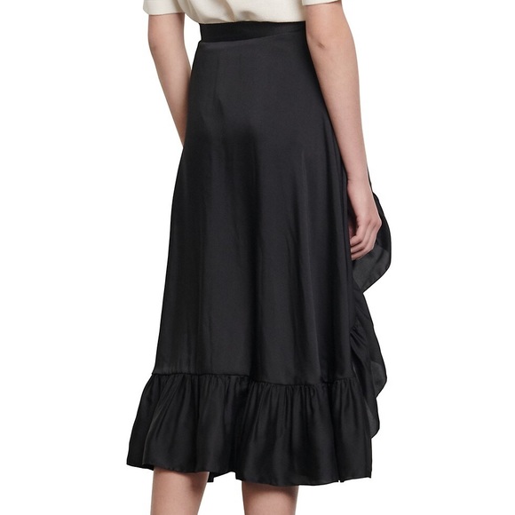 SANDRO IIONA WRAP SKIRT BUILT IN SHORTS RUFFLE BLACK NWT SZ XS - Picture 9 of 13